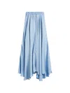 Bondi Born Como Satin-finish Maxi Skirt In Blue