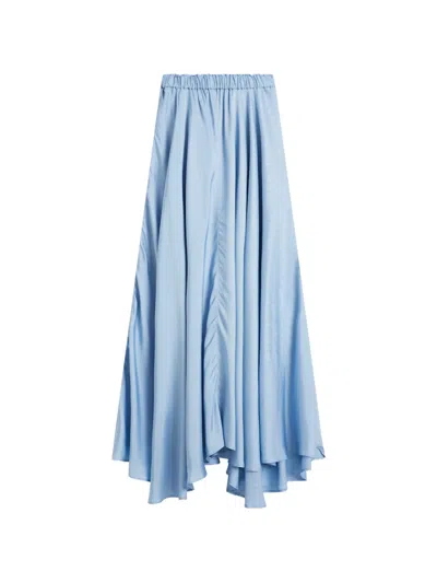 Bondi Born Como Satin-finish Maxi Skirt In Blue