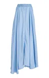 Bondi Born Como Twill-satin Full Skirt In Blue