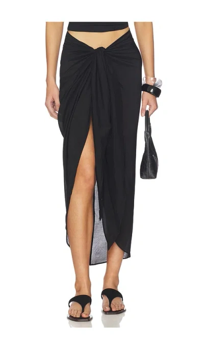 Bondi Born Cremona Tie Front Sarong In Black