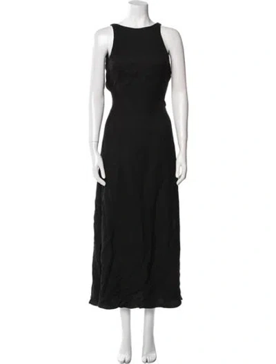 Pre-owned Bondi Born Crew Neck Long Dress In Black