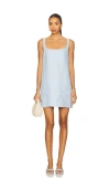 Bondi Born Aelphi Organic Linen Mini Dress In Blue
