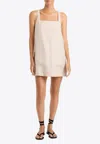 Bondi Born Delphi Sleeveless Linen Mini Dress In Beige