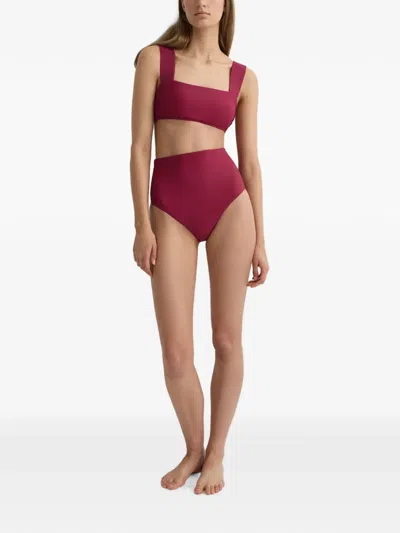 Bondi Born Elle Square-neck Bikini Top In Burgundy