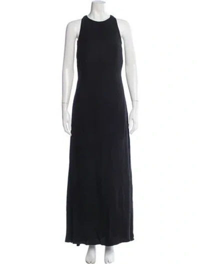 Pre-owned Bondi Born Halterneck Long Dress In Black