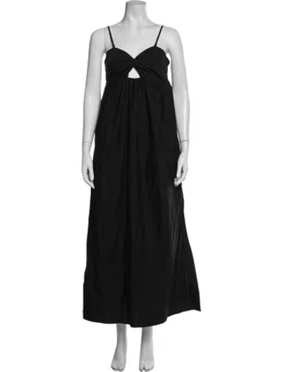 Pre-owned Bondi Born Halterneck Long Dress In Black