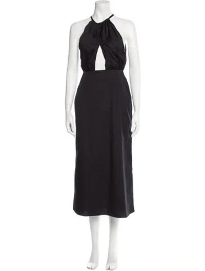 Pre-owned Bondi Born Halterneck Long Dress W/ Tags In Black