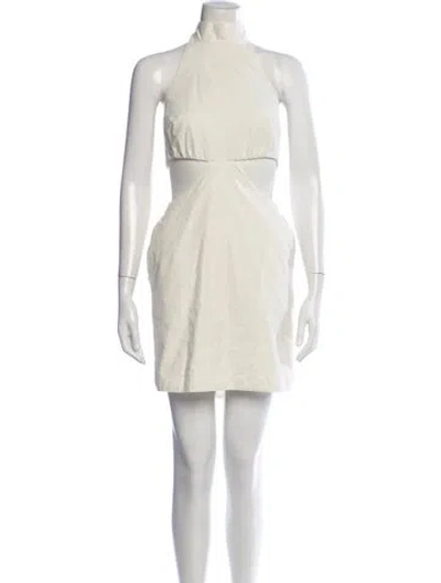 Pre-owned Bondi Born Halterneck Mini Dress In Neutrals