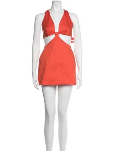 Pre-owned Bondi Born Halterneck Mini Dress In Orange