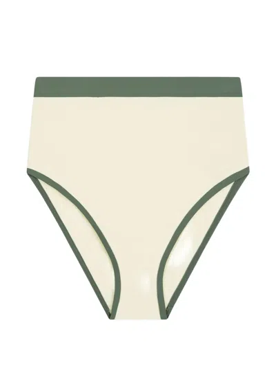 Bondi Born Jayde High-waisted Bikini Bottoms In Neutral