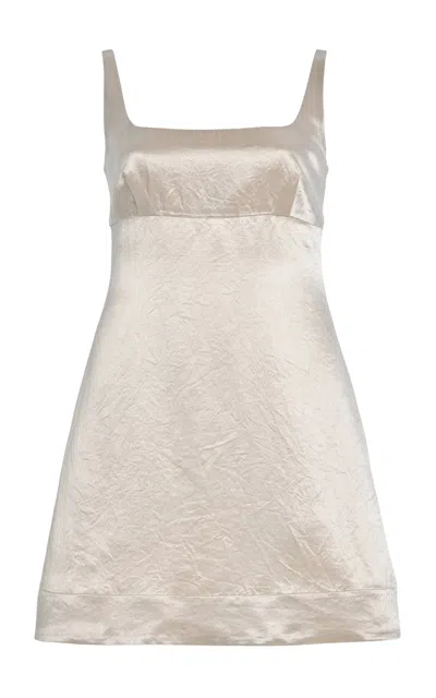 Bondi Born Kobe Exposed-back Linen-blend Maxi Dress In Silver