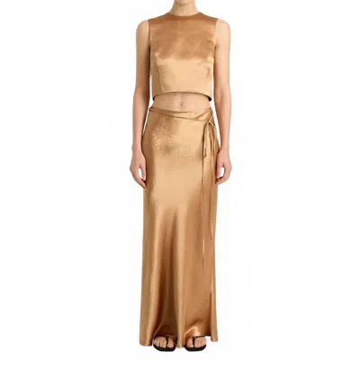 Bondi Born Kobe Maxi Skirt In Honey In Gold