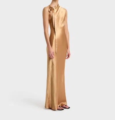 Bondi Born Kobe Open Shoulder Maxi Dress In Honey In Brown