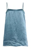 Bondi Born Kobe Satin Mini Slip Dress In Blue