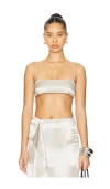 Bondi Born Kobe Slimline Bodice In Metallic Silver