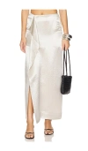 Bondi Born Kobe Wrap Over Maxi Skirt In 실버