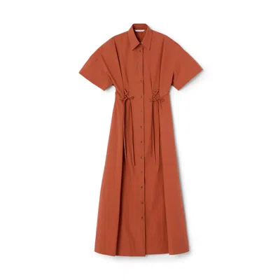 Bondi Born Kyoto Lace-front Shirtdress In Sienna