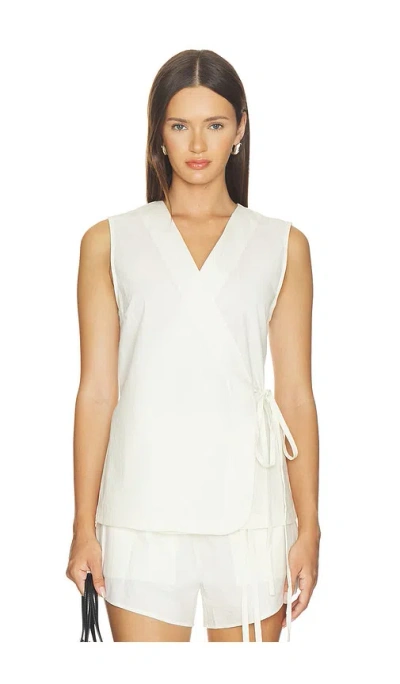 Bondi Born Kyoto Wrap Top In White