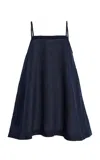 Bondi Born Leiden Flared Linen Mini Dress In Blue