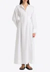 Bondi Born Nikko Pleated Organic Linen Maxi Dress In White