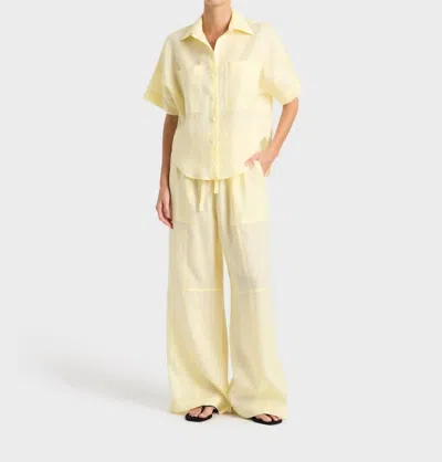 Bondi Born Leiden Short Sleeve Shirt In Lemon In Yellow