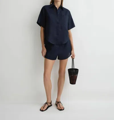 Bondi Born Leiden Short Sleeve Shirt In Navy In Blue
