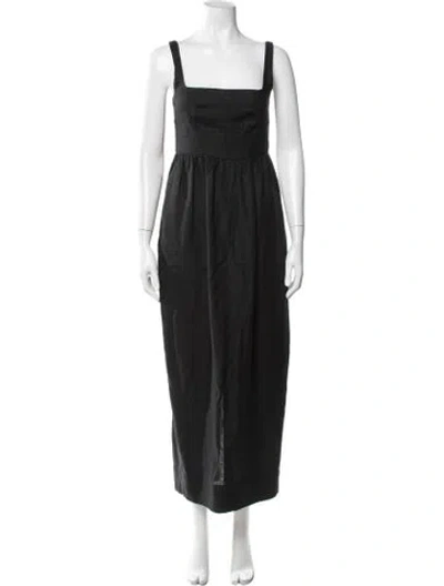 Pre-owned Bondi Born Linen Long Dress In Black