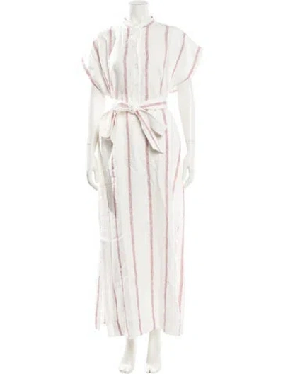 Pre-owned Bondi Born Linen Long Dress In Neutral