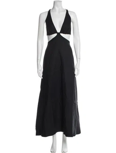 Pre-owned Bondi Born Linen Long Dress W/ Tags In Black