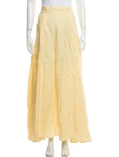 Pre-owned Bondi Born Linen Long Skirt W/ Tags In Yellow