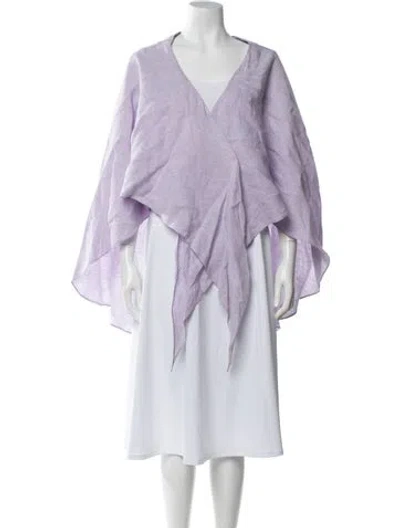 Pre-owned Bondi Born Linen Midi Length Skirt In Purple