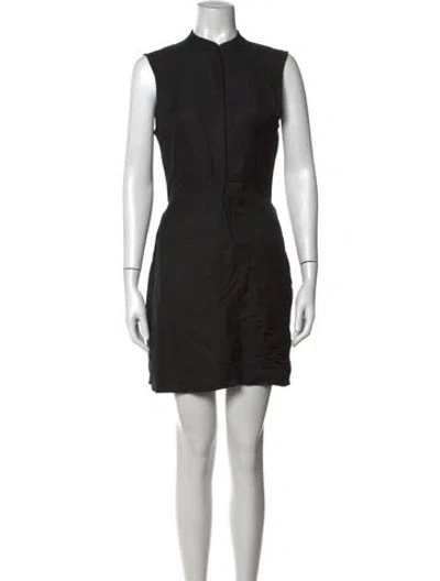 Pre-owned Bondi Born Linen Mini Dress In Black