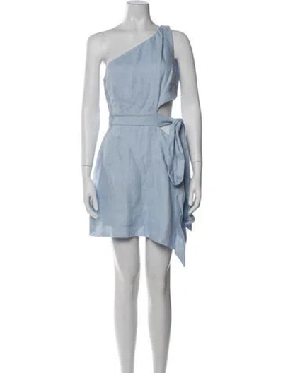 Pre-owned Bondi Born Linen Mini Dress In Blue