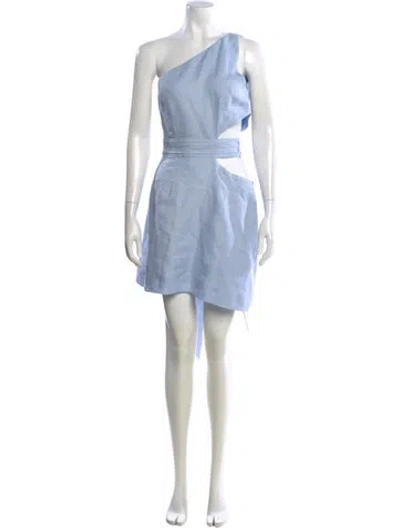 Pre-owned Bondi Born Linen Mini Dress In Blue