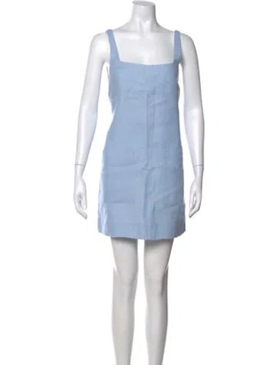 Pre-owned Bondi Born Linen Mini Dress In Blue