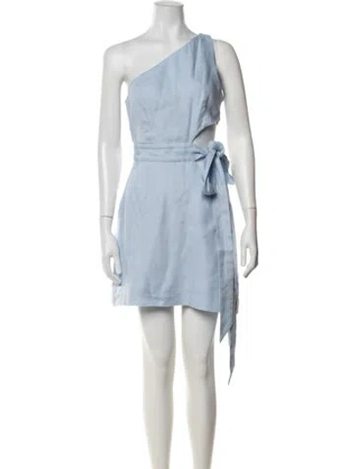 Pre-owned Bondi Born Linen Mini Dress In Blue
