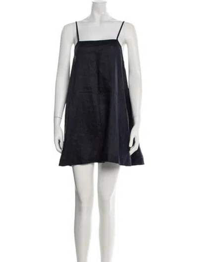 Pre-owned Bondi Born Linen Mini Dress In Blue