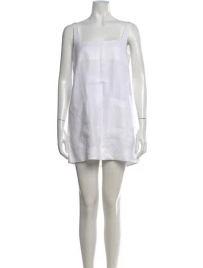 Pre-owned Bondi Born Linen Mini Dress In Gray