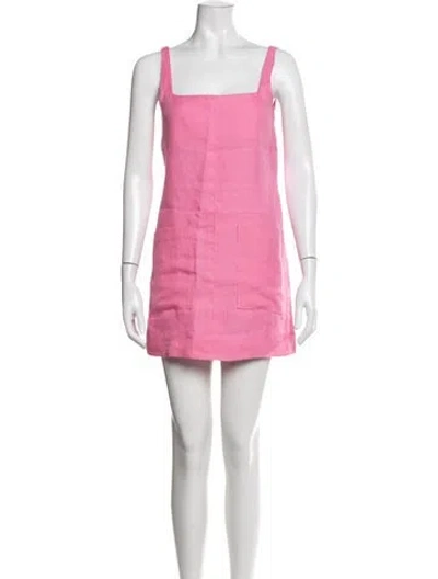 Pre-owned Bondi Born Linen Mini Dress In Pink