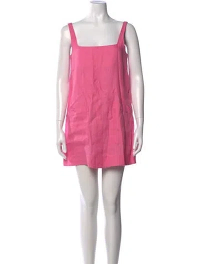 Pre-owned Bondi Born Linen Mini Dress In Pink