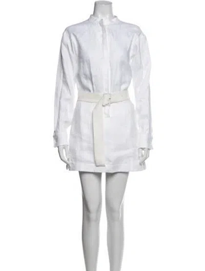 Pre-owned Bondi Born Linen Mini Dress W/ Tags In White