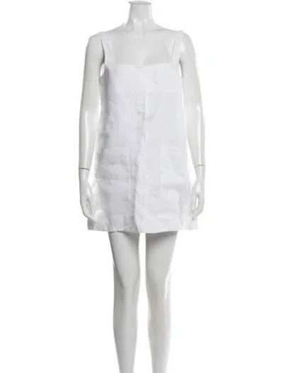 Pre-owned Bondi Born Linen Mini Dress In White