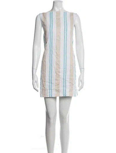 Pre-owned Bondi Born Linen Mini Dress In White