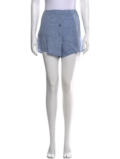 Pre-owned Bondi Born Linen Mini Shorts In Blue