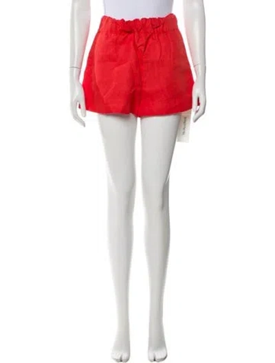 Pre-owned Bondi Born Linen Mini Shorts In Red