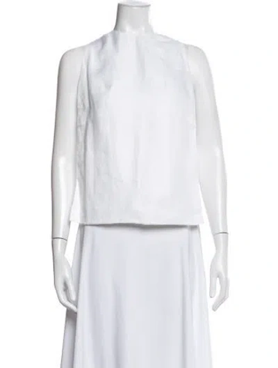 Pre-owned Bondi Born Linen Mock Neck Top W/ Tags In Neutral