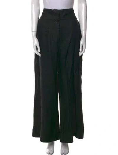 Pre-owned Bondi Born Linen Wide Leg Pants In Black