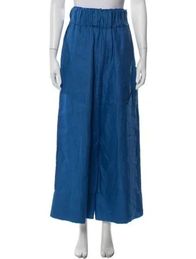 Pre-owned Bondi Born Linen Wide Leg Pants In Blue