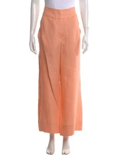 Pre-owned Bondi Born Linen Wide Leg Pants In Orange