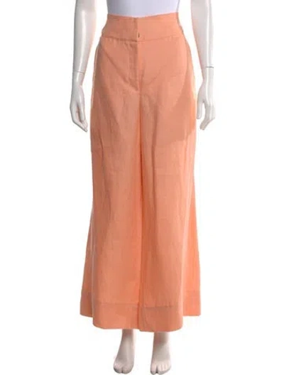 Pre-owned Bondi Born Linen Wide Leg Pants In Orange